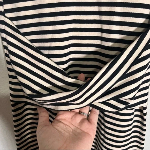 THEORY Clinton Stripe Sleeveless Twist-Front Dress Pima Cotton Size Small Petite - Picture 9 of 16